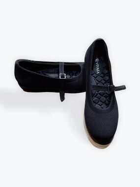 Vivala Black Mary Jane Knit Loafers with Cushioned Insole